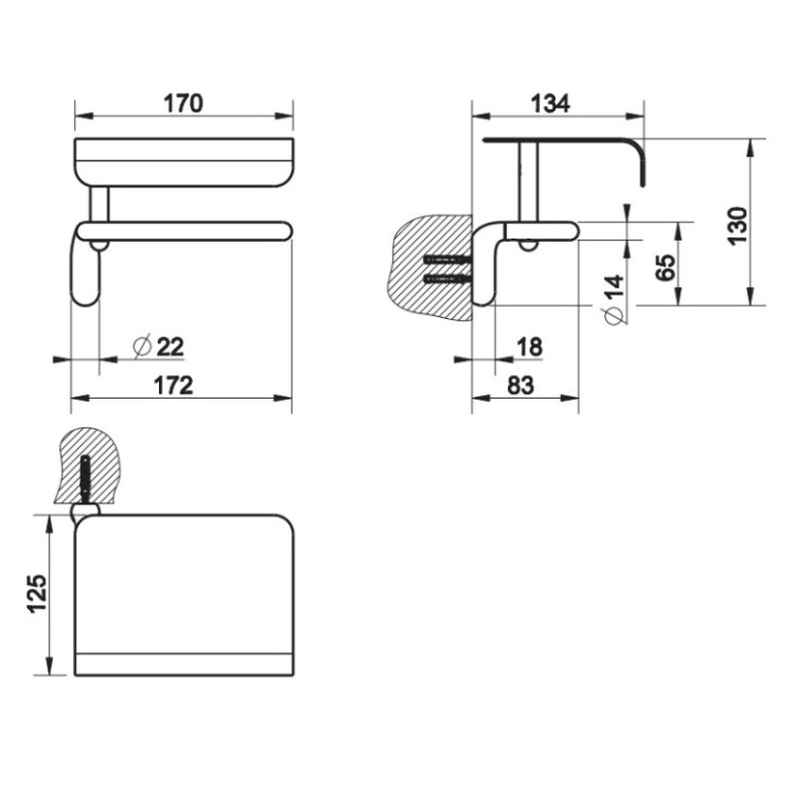 Gessi 38049#125 держатель бумаги Goccia медь