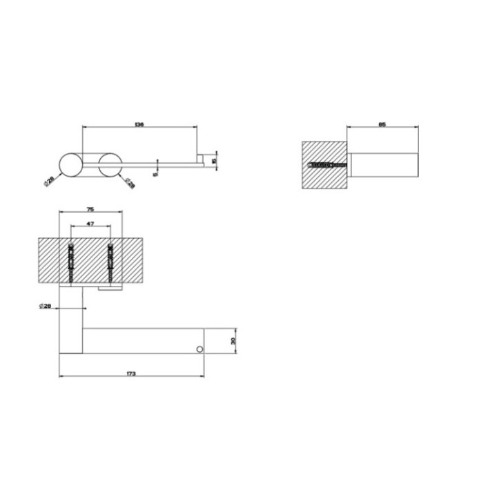 Gessi 54749#707 бумагодержатель Black Metal Brushed