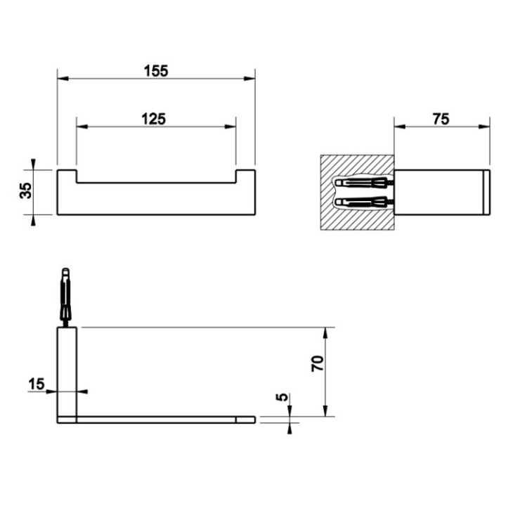 Gessi 20855#710 держатель бумаги Brass PVD