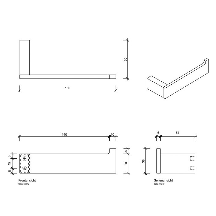 Decor Walther 0650160 держатель бумаги Matt Black