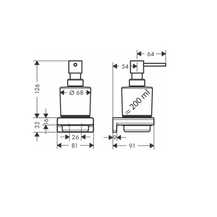 Hansgrohe 41745670 дозатор настенный Matt Black