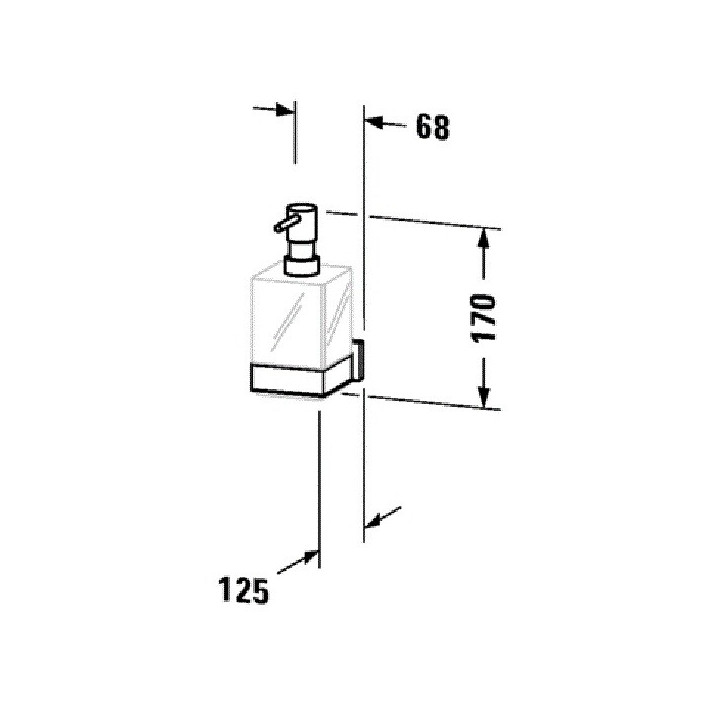 Duravit 0099541000 дозатор Karree хром настенный