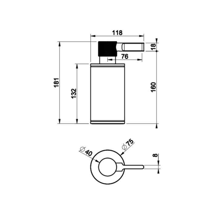 Gessi 58537#708 дозатор настольный Copper Brushed PVD