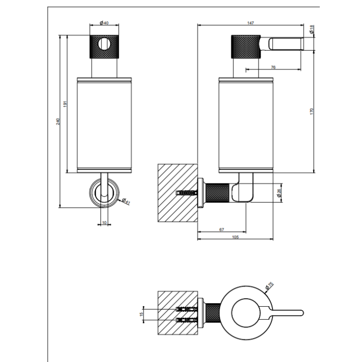 Gessi 58513#031 дозатор настенный хром
