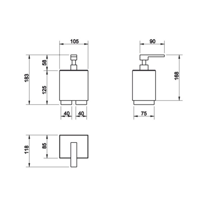 Gessi 20838#706 Rettangolo дозатор Black Metal PVD