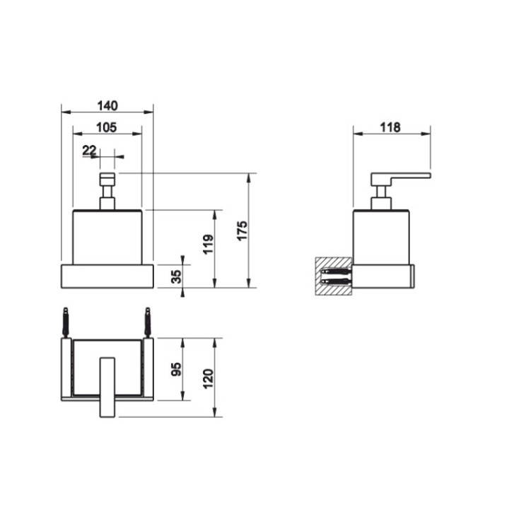 Gessi 20813#031 Rettangolo настенный дозатор хром