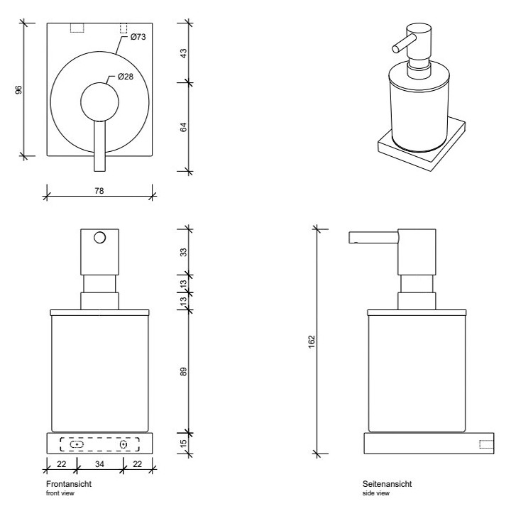 Decor Walther 0651660 дозатор настенный черный