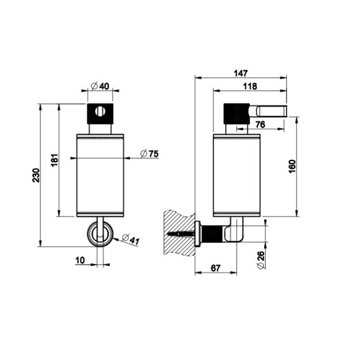 Gessi 58513#727 дозатор настенный латунь Inciso