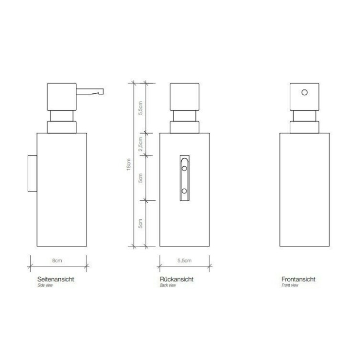 Decor Walther 0521159 дозатор настенный Dark Metal Matt