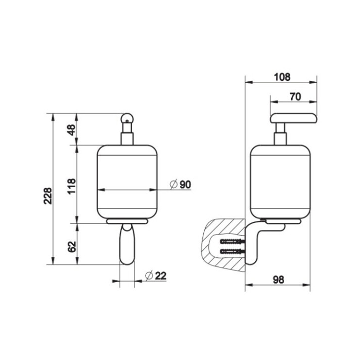 Gessi 38013#031 настенный дозатор хром