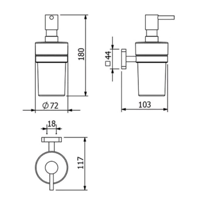 Kludi 25976N1 дозатор настенный VELA S Brushed Bronze