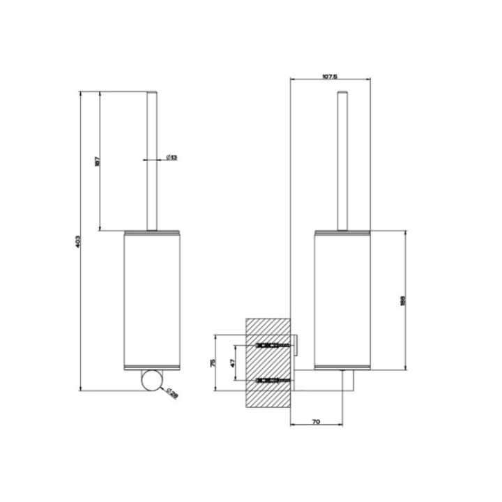 Ёршик Gessi 54719#708 настенный, медь