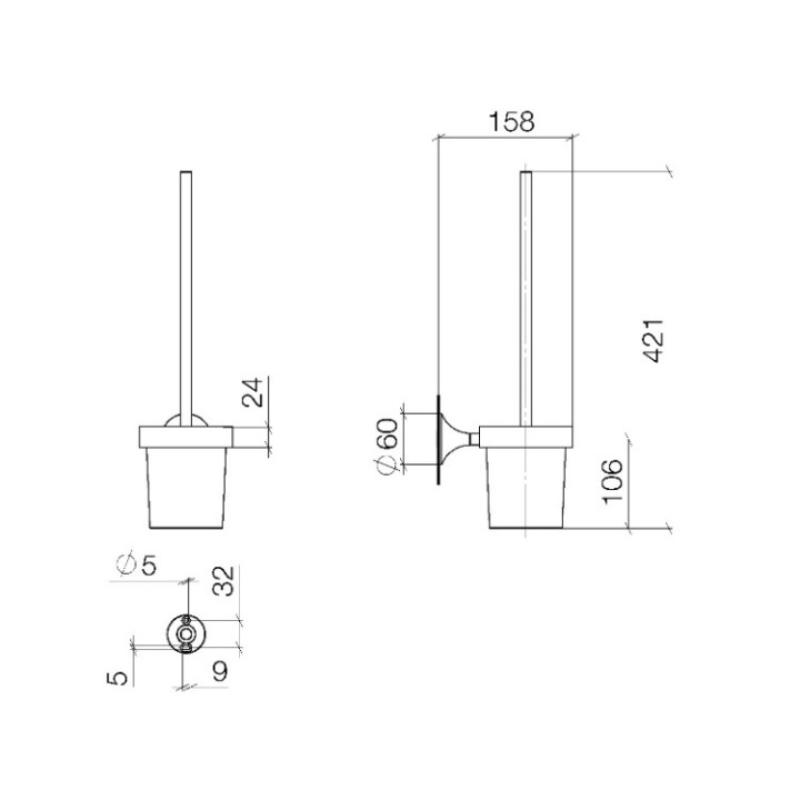 Dornbracht 8390080999 ёршик Vaia, платина сатин