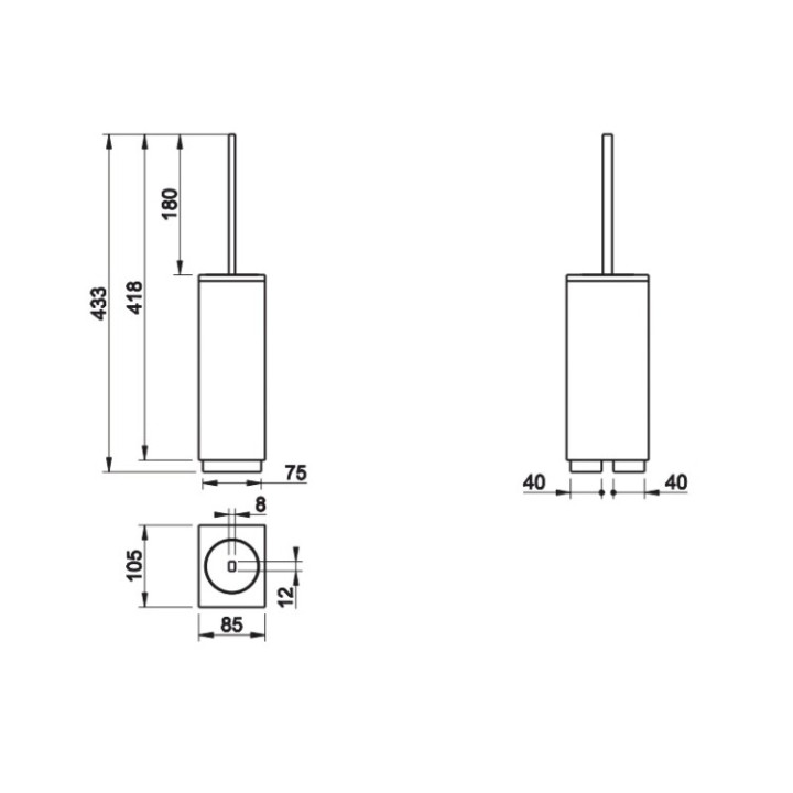Gessi 20844#031 ёршик напольный Rettangolo хром