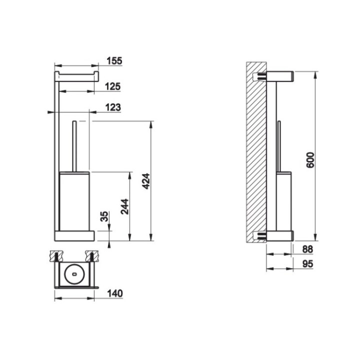Gessi 20867#031 ёршик-стойка настенный хром