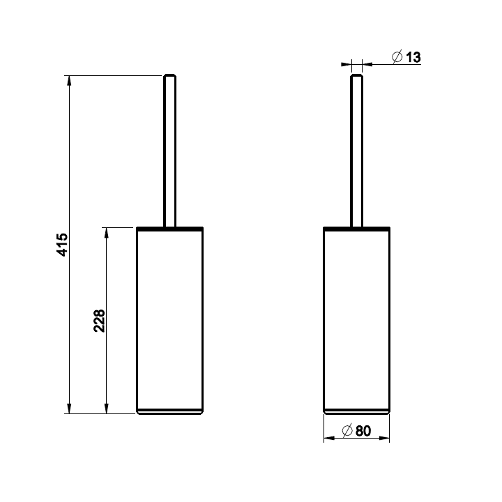 Gessi 54745#707 ёршик для унитаза Black Metal Brushed