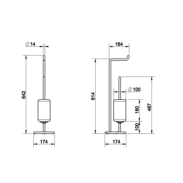 Gessi 38068#031 ёршик напольный хром