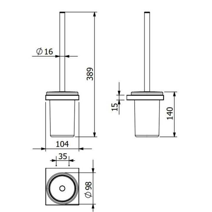 Kludi 31974N5 ёршик настенный Brushed Nickel