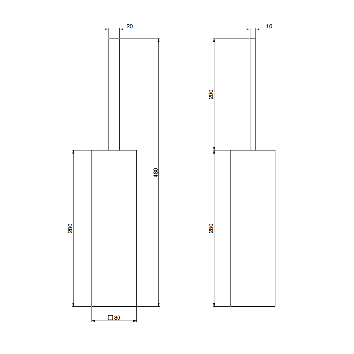 F6026/3CN Fima ёршик напольный Black Chrome