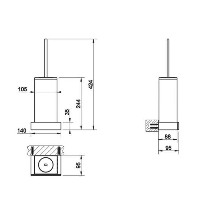 Gessi 20820#706 ёршик настенный Black Metal PVD