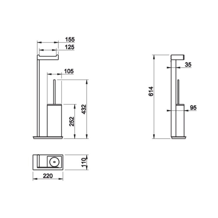 Gessi 20934#031 ёршик-стойка Rettangolo хром