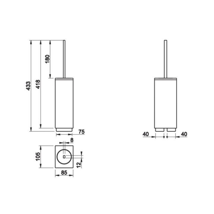 Gessi 20843#149 ёршик Rettangolo напольный