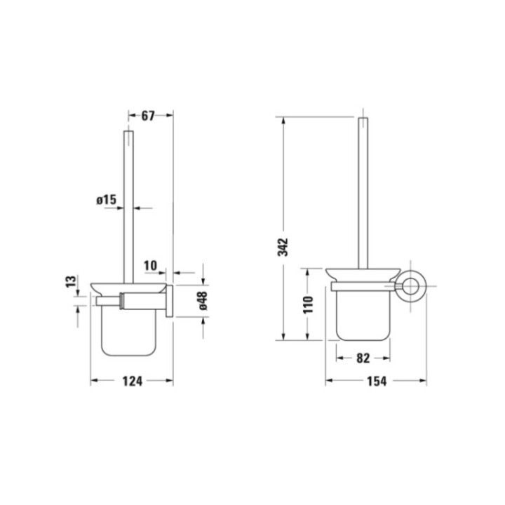 Duravit 0099271000 ёршик настенный D-Code хром