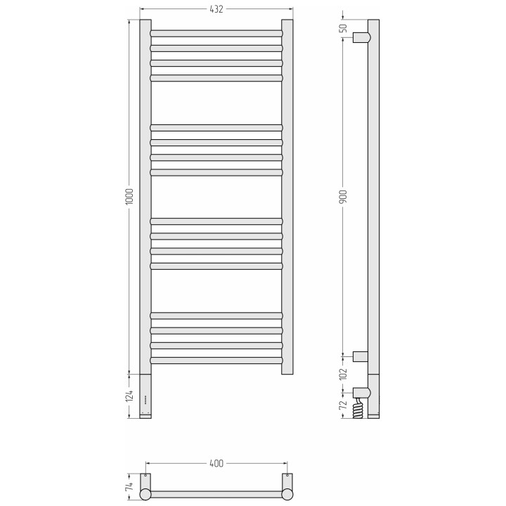 Полотенцесушитель Сунержа Богема 3.1, 15-6004-1040