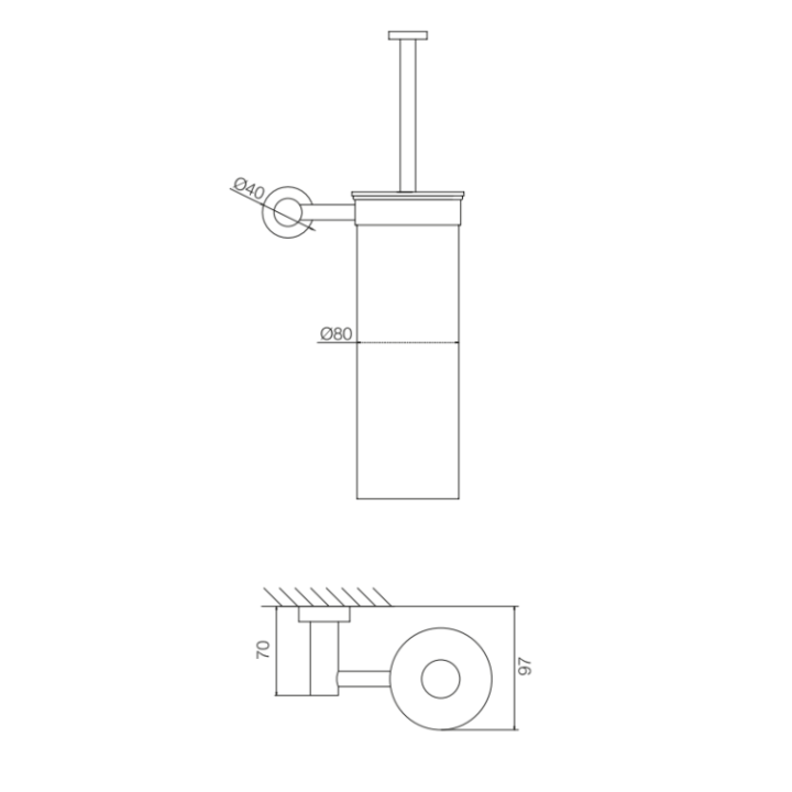 F6006/2CN ёршик Fima для унитаза Black Chrome