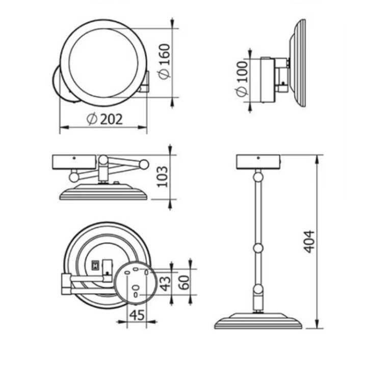 Kludi 58995N1W зеркало VELA R Brushed bronze