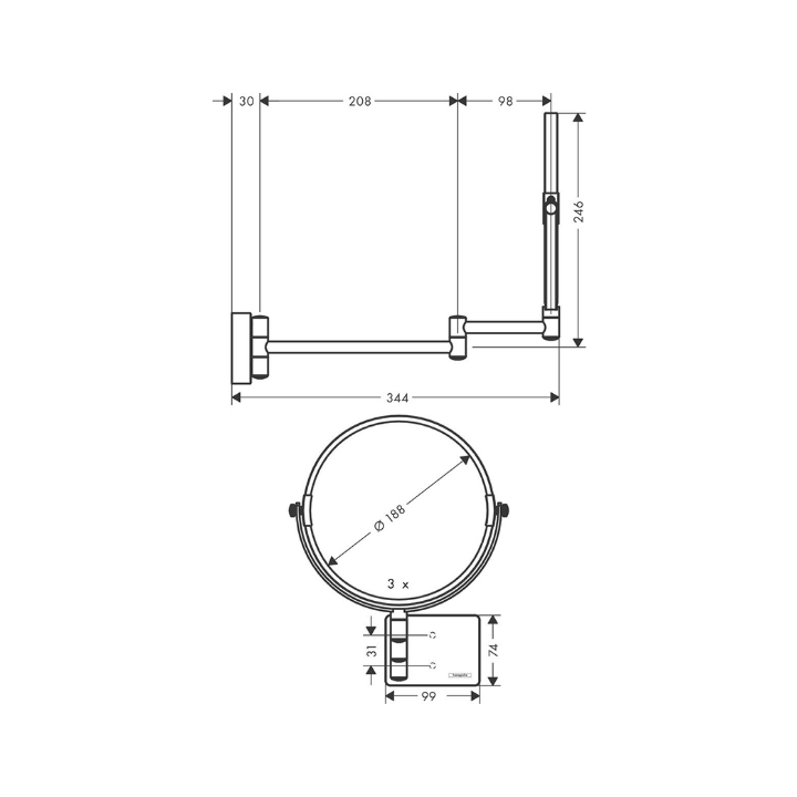 Hansgrohe AddStoris зеркало 41791140 Brushed bronze