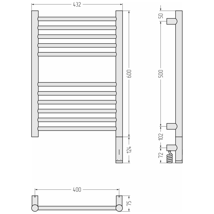 Полотенцесушитель Сунержа Богема 3.1 золото, 03-6005-6040