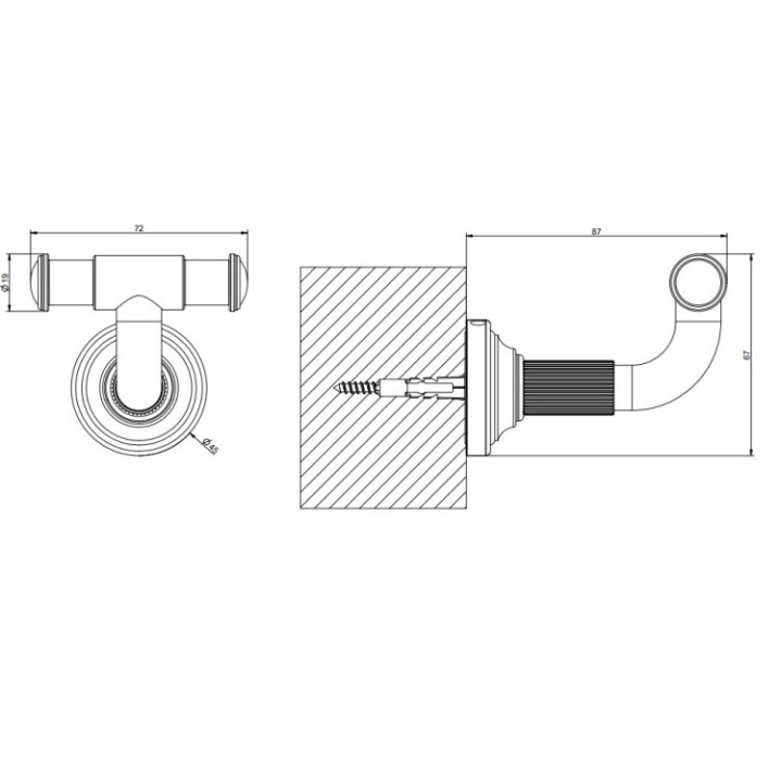 Gessi 65521#031 крючок двойной VENTI20 хром