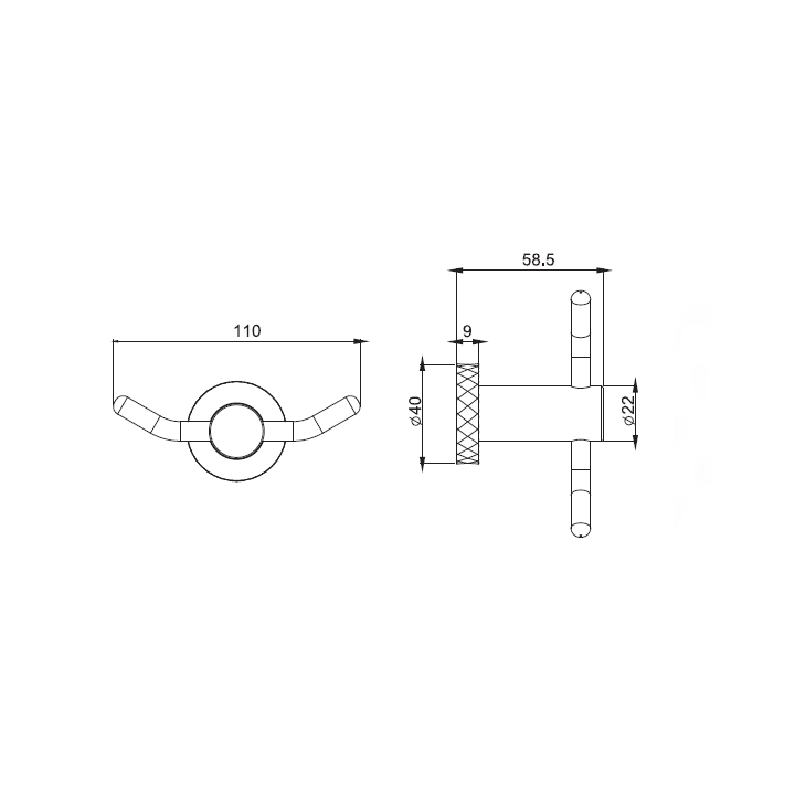 F6004T/2XOS двойной крючок Fima Carlo Frattini