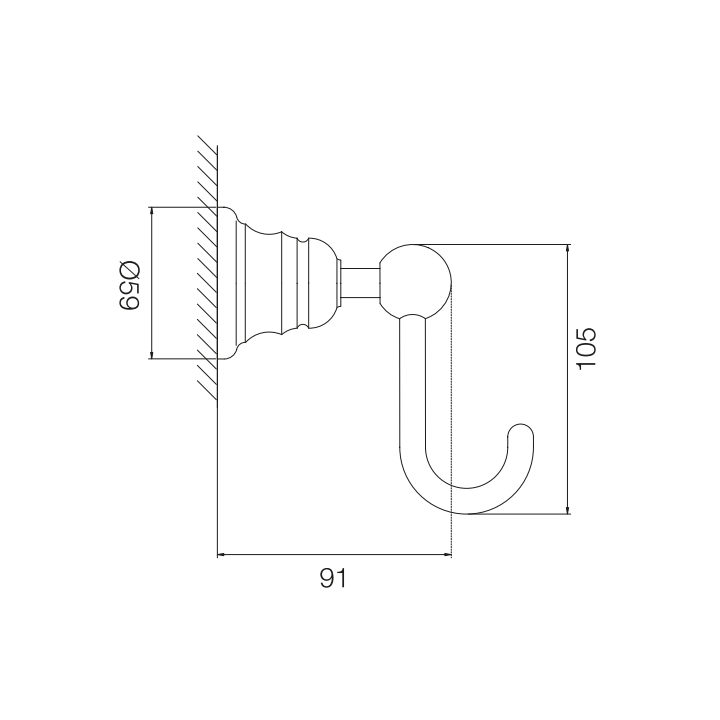F6064/1CR крючок Fima Carlo Frattini Accessori хром