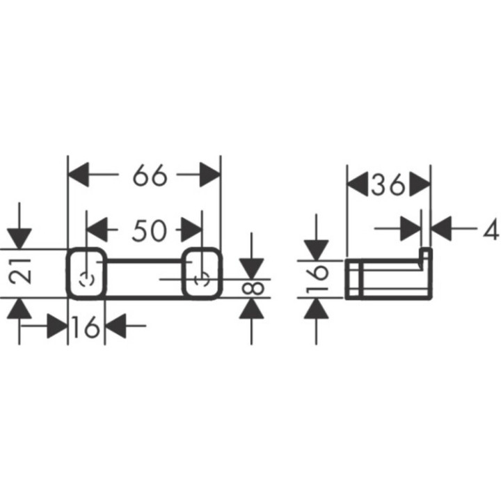 Hansgrohe 41755340 крючок двойной AddStoris купить