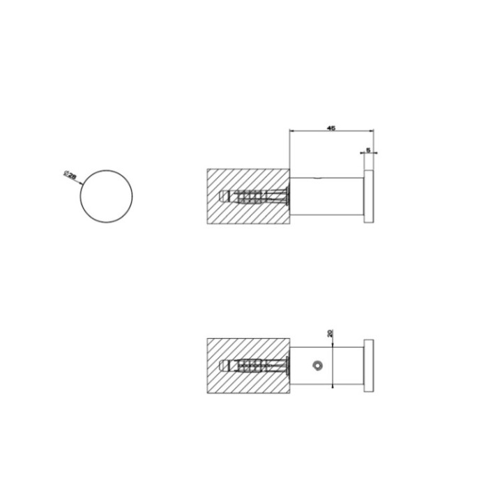 Gessi 54821#707 крючок Black Metal Brushed PVD