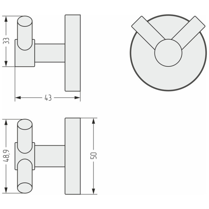 Сунержа 7038-3007-0000 двойной крючок RAL7038