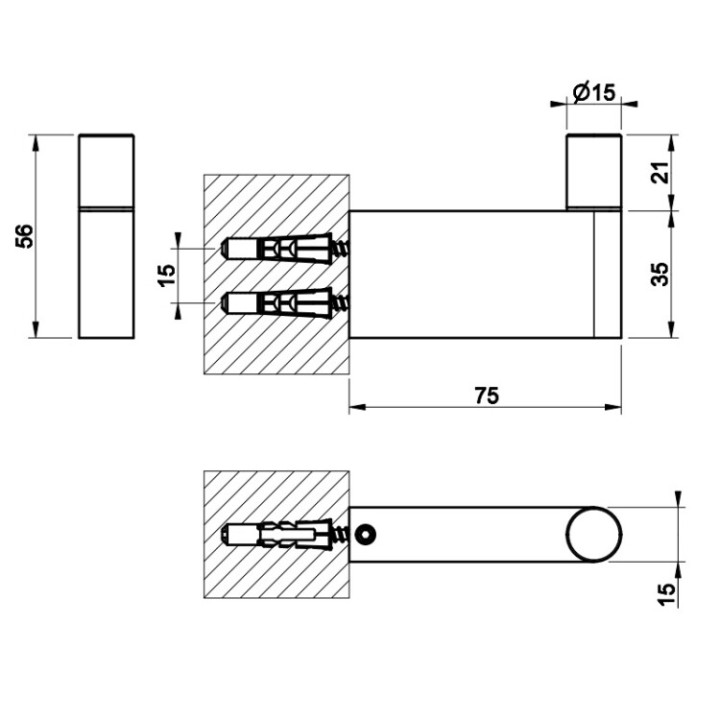 Gessi 70323#149 крючок Habito Trame Finox Brushed Nickel