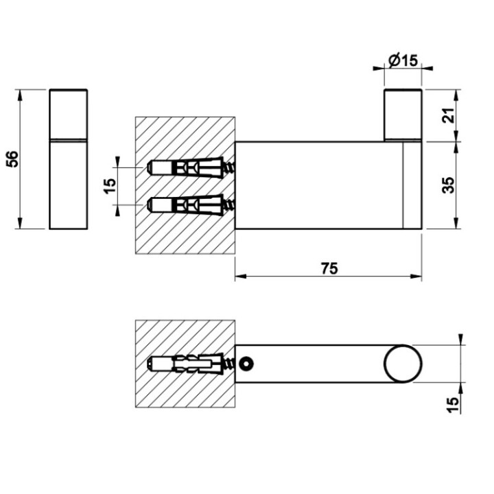 Gessi 70423#726 крючок Habito Cesello Warm Bronze