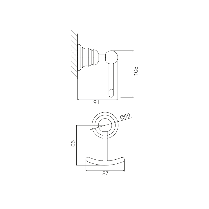 F6064/2BR крючок двойной Fima Carlo Frattini