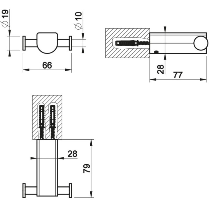 Gessi 59522#708 двойной крючок, медь, ванна