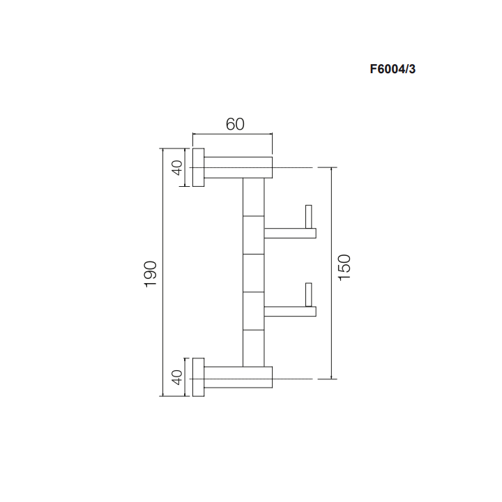 Fima F6004/3SN двойной крючок Brushed Nickel