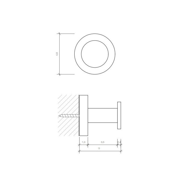 Decor Walther 0530460 крючок Matt Black