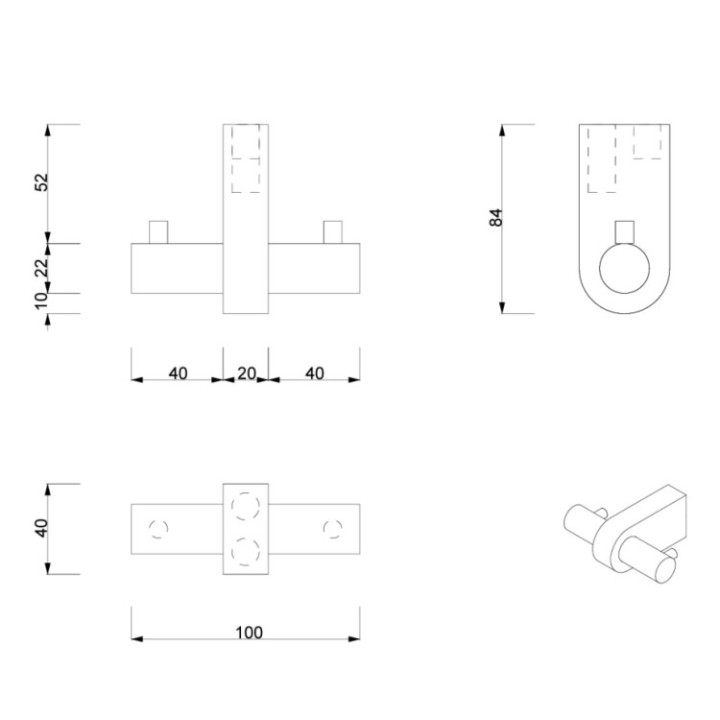 Decor Walther 0586041 двойной крючок бронза/золото