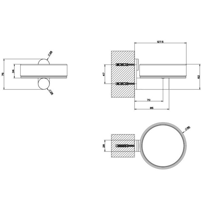 Gessi 54701#727 мыльница латунь, настенная