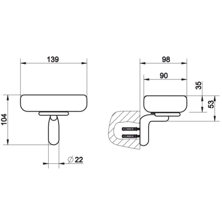 Мыльница Gessi 38001#031 подвесная нерж. сталь