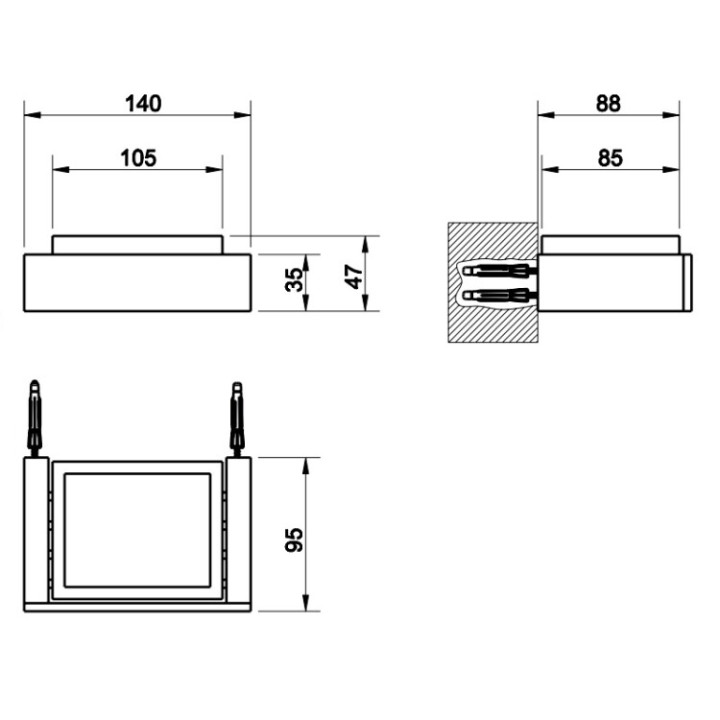Gessi 20801#708 мыльница медь Rettangolo