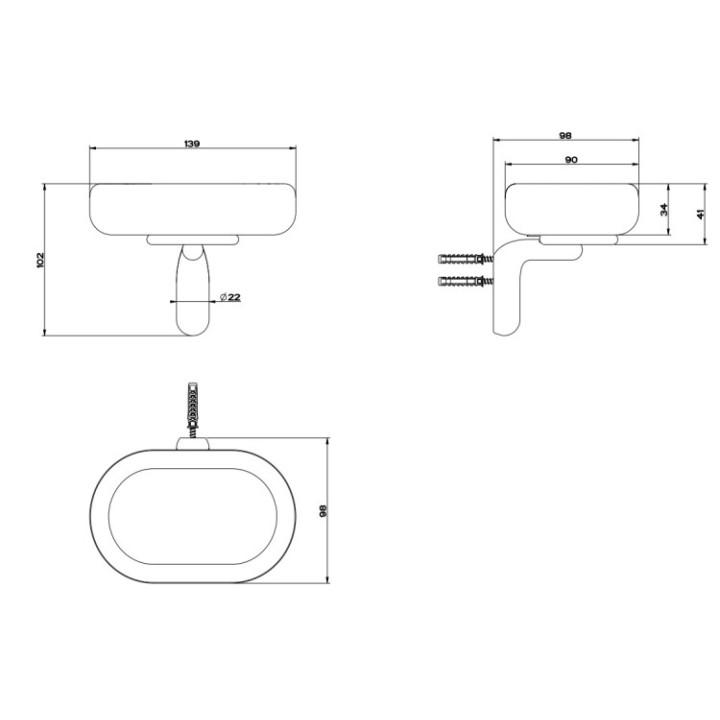 Gessi 38002#125 мыльница Copper Brushed