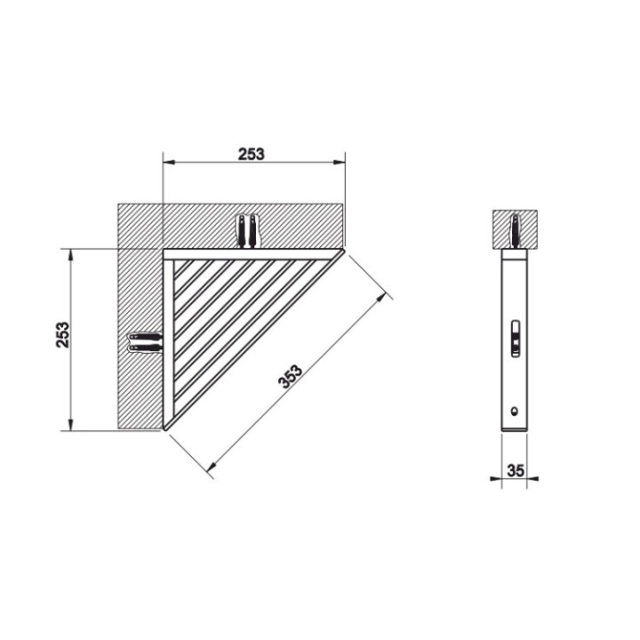 Gessi 20861#031 полка для ванны Rettangolo